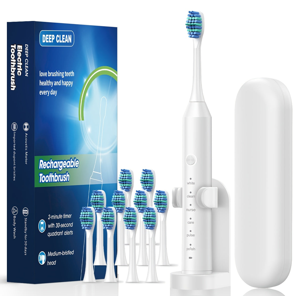 Spazzolino Elettrico Smart 🦷 | 6 Modalità, Timer, Ricarica USB | Regalo Perfetto