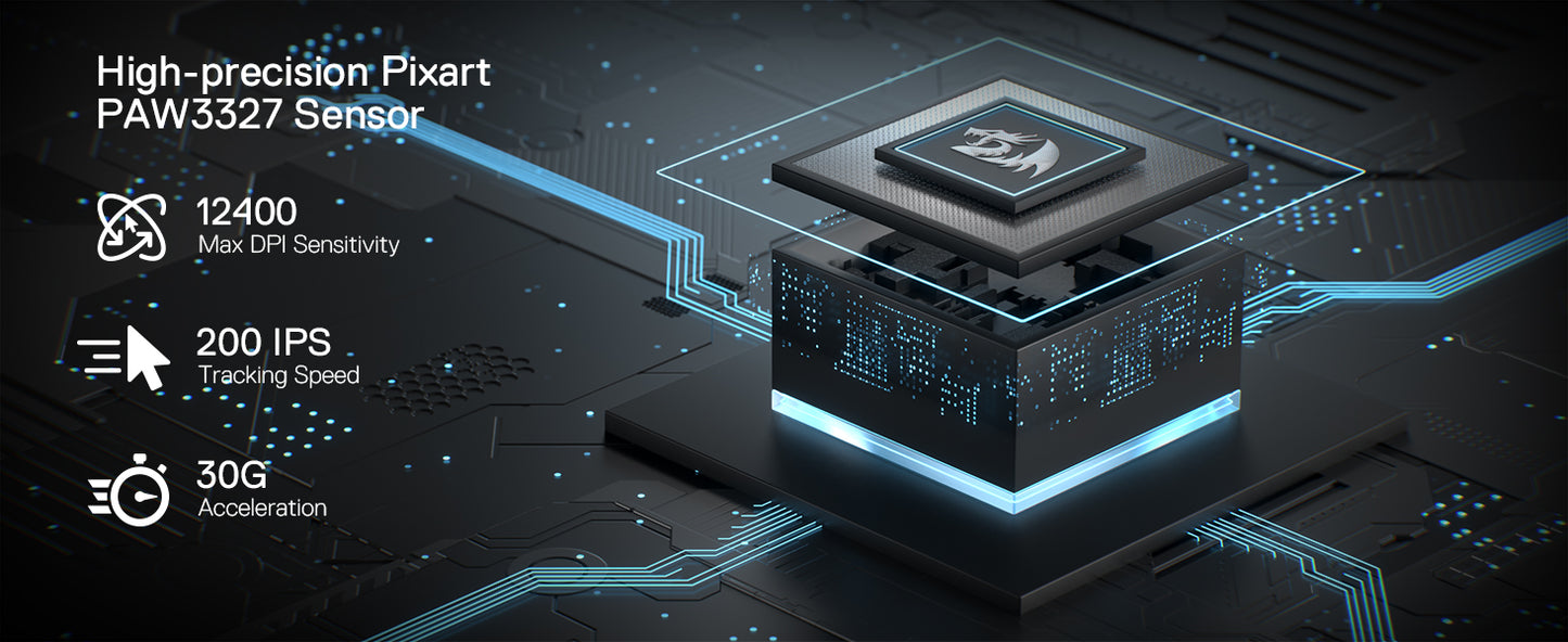 Mouse da Gioco Professionale - 18 Tasti Macro, 12400 DPI, Retroilluminazione RGB