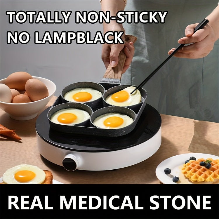 Padella 4 Fori Pietra Maifan - Antiaderente, Induzione, Per Uova/Pancake