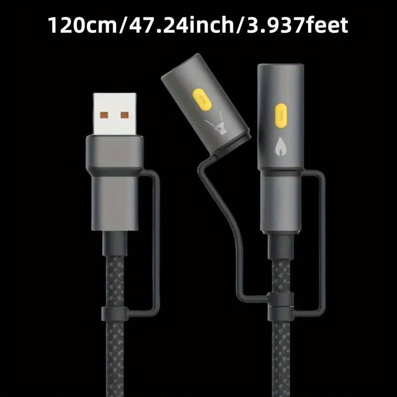 Cavo 5-in-1 USB-C 🔥 | Ricarica 68W + Accendino + Luce Emergenza | Per Auto e Outdoor