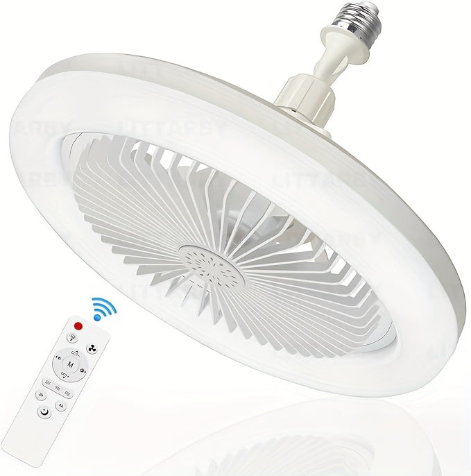 Ventilatore Soffitto LED 10" - 3 Velocità + Luce RGB 3000K-6500K, Telecomando