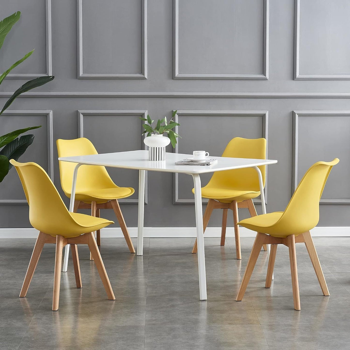 Set 4 Sedie Mod. Eva - Design Ergonomico, 7 Colorazioni, Per Interni/Esterni