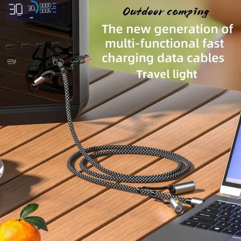 Cavo 5-in-1 USB-C 🔥 | Ricarica 68W + Accendino + Luce Emergenza | Per Auto e Outdoor