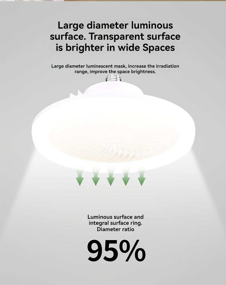 Ventilatore Soffitto LED 10" - 3 Velocità + Luce RGB 3000K-6500K, Telecomando