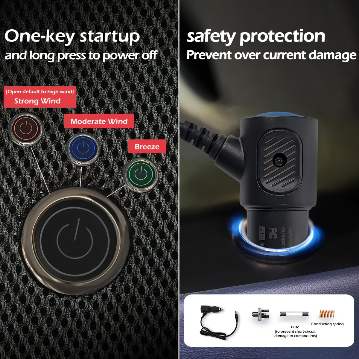 Tappetino Auto Raffreddante - Turbo Ventilatore 360° - Per SUV/Camion/Monovolume