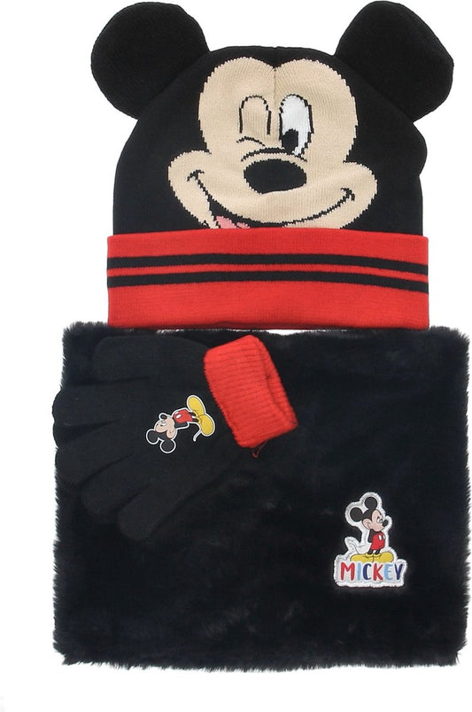 Set Cappello, Guanti e Scaldacollo per Bambini | Minnie, Topolino, Sonic, Stitch, Dragon Ball | Taglia Unica | Regalo Perfetto per Natale