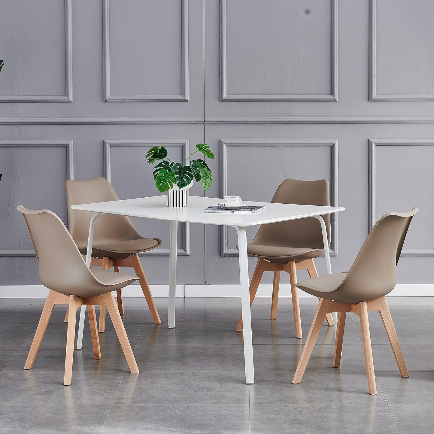 Set 4 Sedie Mod. Eva - Design Ergonomico, 7 Colorazioni, Per Interni/Esterni