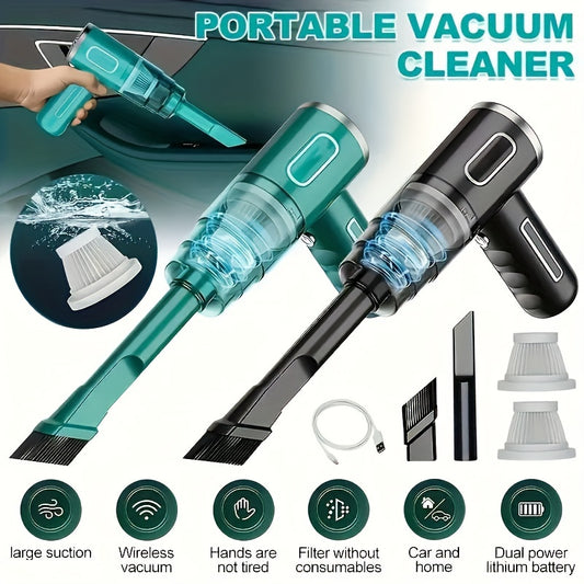 Aspirapolvere Auto 120W Senza Fili - Turbo Ciclonico, Ultra-Portatile, Ricaricabile