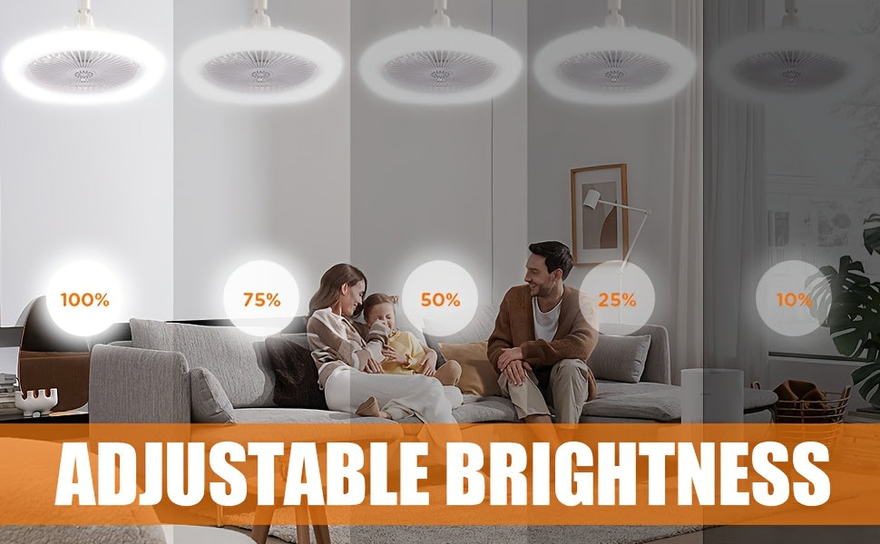 Ventilatore Soffitto LED 10" - 3 Velocità + Luce RGB 3000K-6500K, Telecomando
