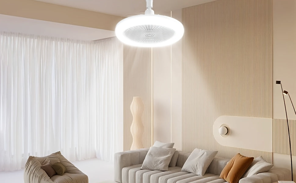 Ventilatore Soffitto LED 10" - 3 Velocità + Luce RGB 3000K-6500K, Telecomando
