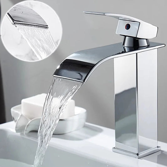 Lavabo a Cascata Nero Elegante – Rubinetto Alto/Basso con Miscelatore