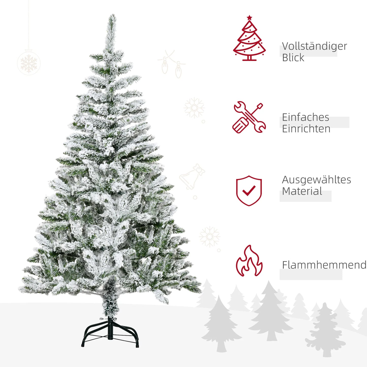 🎄 Albero di Natale HOMCOM 150cm/120cm - Albero Artificiale con Neve e Punte Innevate
Tradizione e magia natalizia! Perfetto per un Natale senza fronzoli. 🌟
