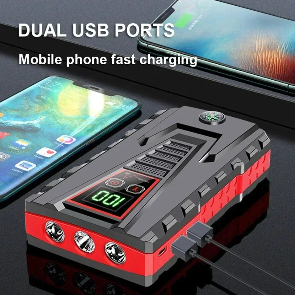 🚗💥 Power Bank Avviamento Auto 99800mAh | Picco 5000A per Diesel/Benzina | 12V Portatile + Carica USB | Luci SOS | Impermeabile