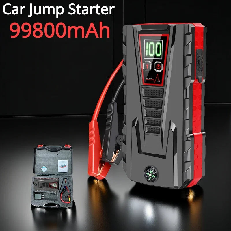 🚗💥 Power Bank Avviamento Auto 99800mAh | Picco 5000A per Diesel/Benzina | 12V Portatile + Carica USB | Luci SOS | Impermeabile