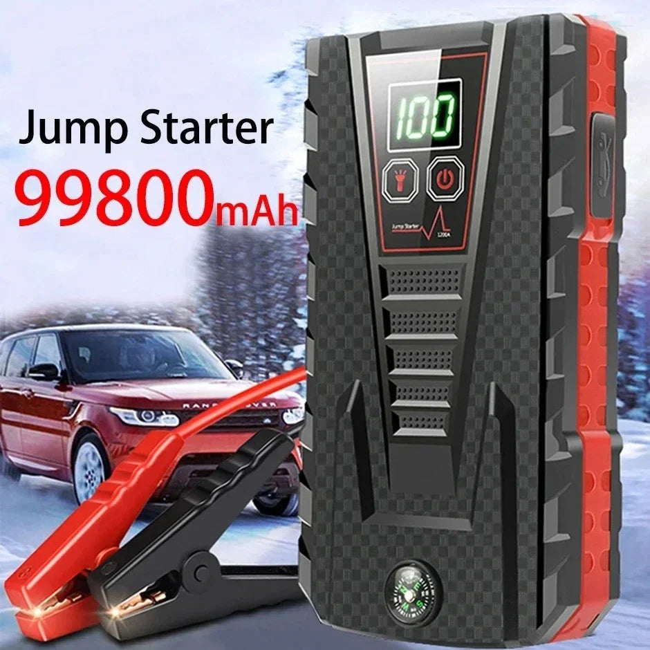 🚗💥 Power Bank Avviamento Auto 99800mAh | Picco 5000A per Diesel/Benzina | 12V Portatile + Carica USB | Luci SOS | Impermeabile