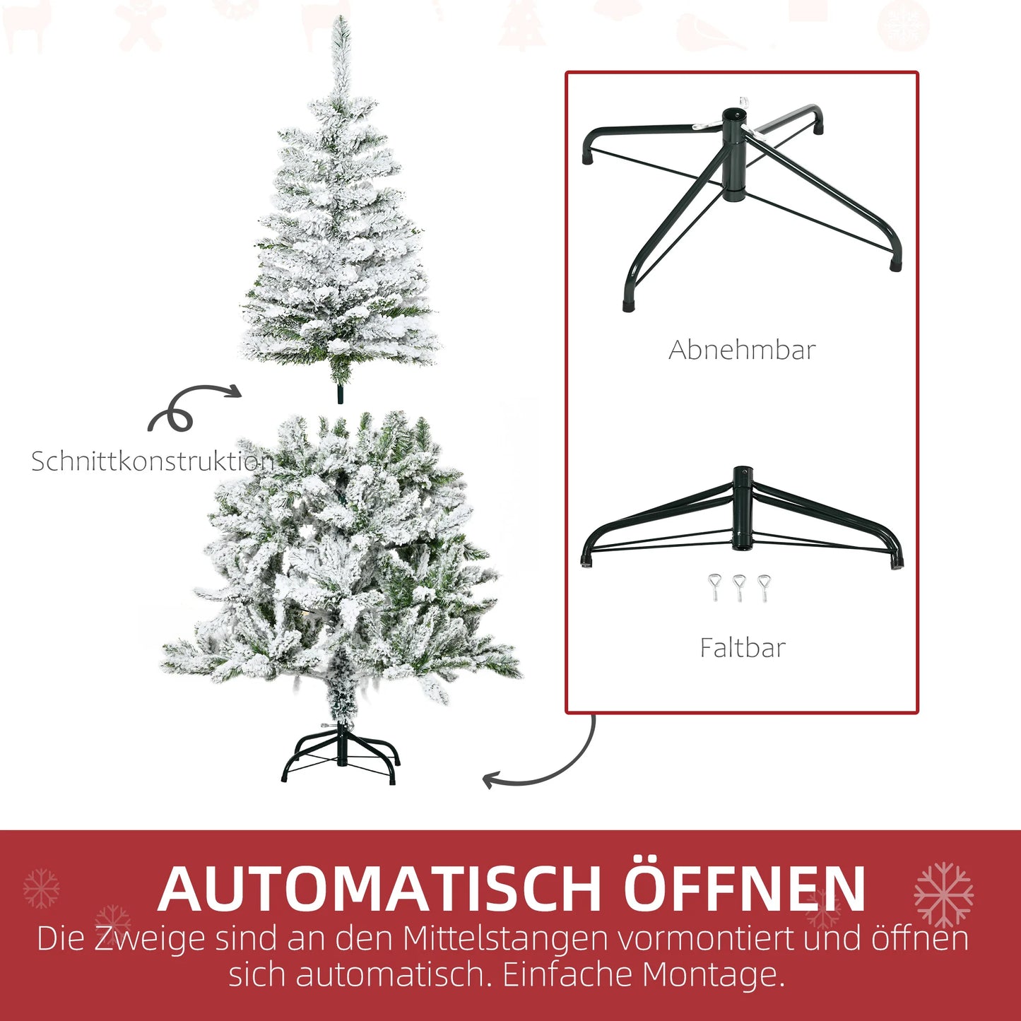 🎄 Albero di Natale HOMCOM 150cm/120cm - Albero Artificiale con Neve e Punte Innevate
Tradizione e magia natalizia! Perfetto per un Natale senza fronzoli. 🌟