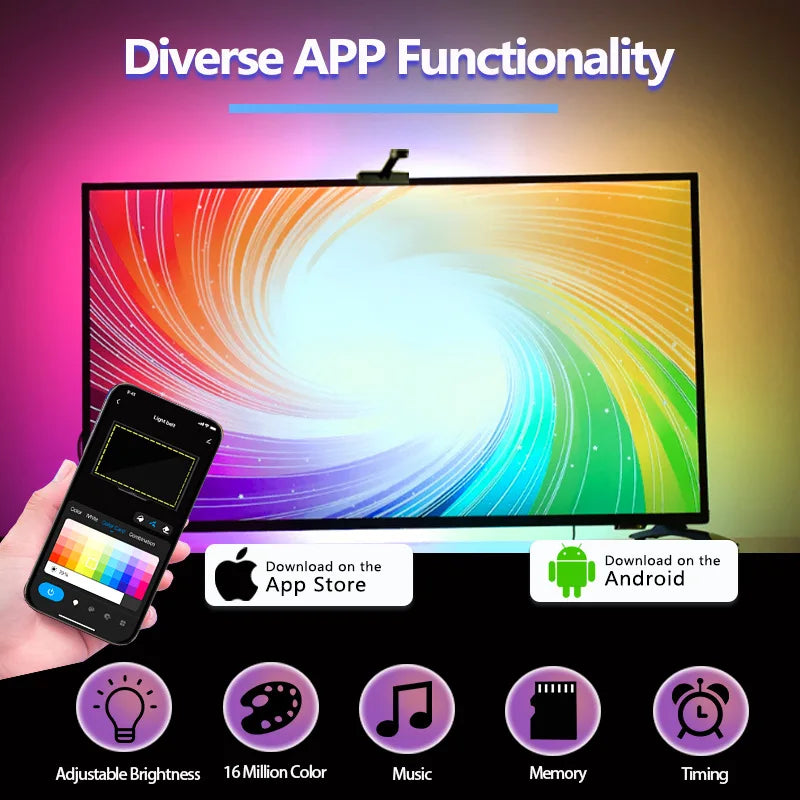 Luce Ambiente Sincronizzazione TV/Schermo, APP Control, Effetti Musicali