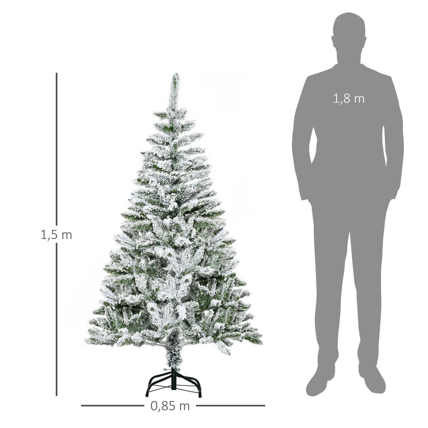 🎄 Albero di Natale HOMCOM 150cm/120cm - Albero Artificiale con Neve e Punte Innevate
Tradizione e magia natalizia! Perfetto per un Natale senza fronzoli. 🌟