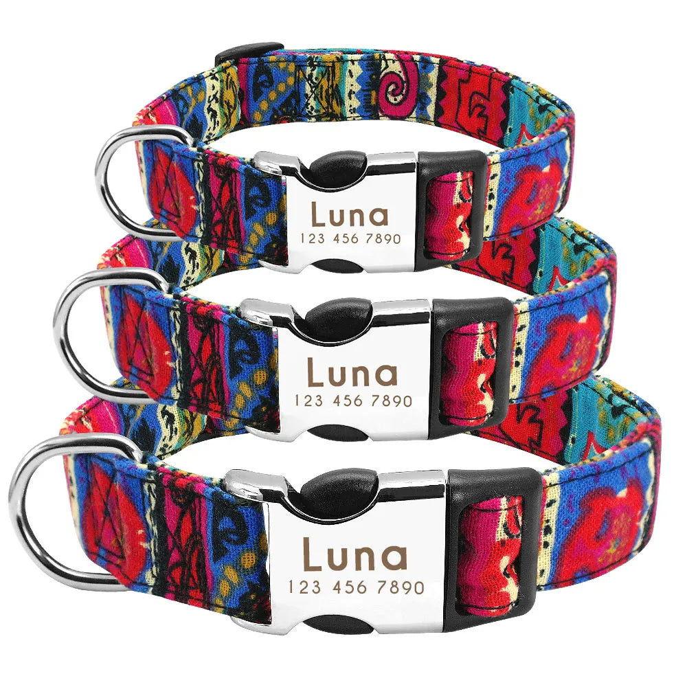 COLLARE CANI PERSONALIZZATO! 🐶 Nylon Resistente + ID GRATIS - Taglia S/M/L
