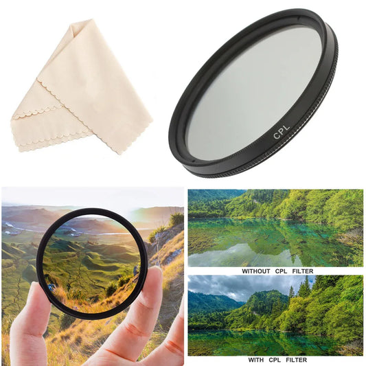 Filtro CPL Polarizzatore Circolare Professionale - 37-77mm per Nikon, Canon, Sony e Altri