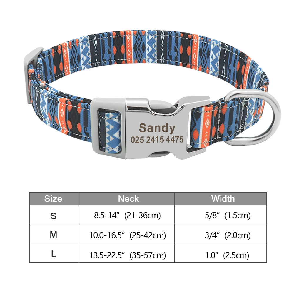 COLLARE CANI PERSONALIZZATO! 🐶 Nylon Resistente + ID GRATIS - Taglia S/M/L