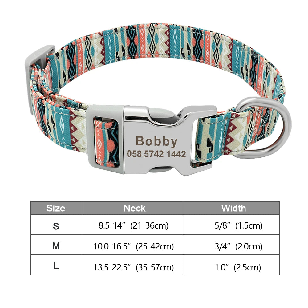 COLLARE CANI PERSONALIZZATO! 🐶 Nylon Resistente + ID GRATIS - Taglia S/M/L