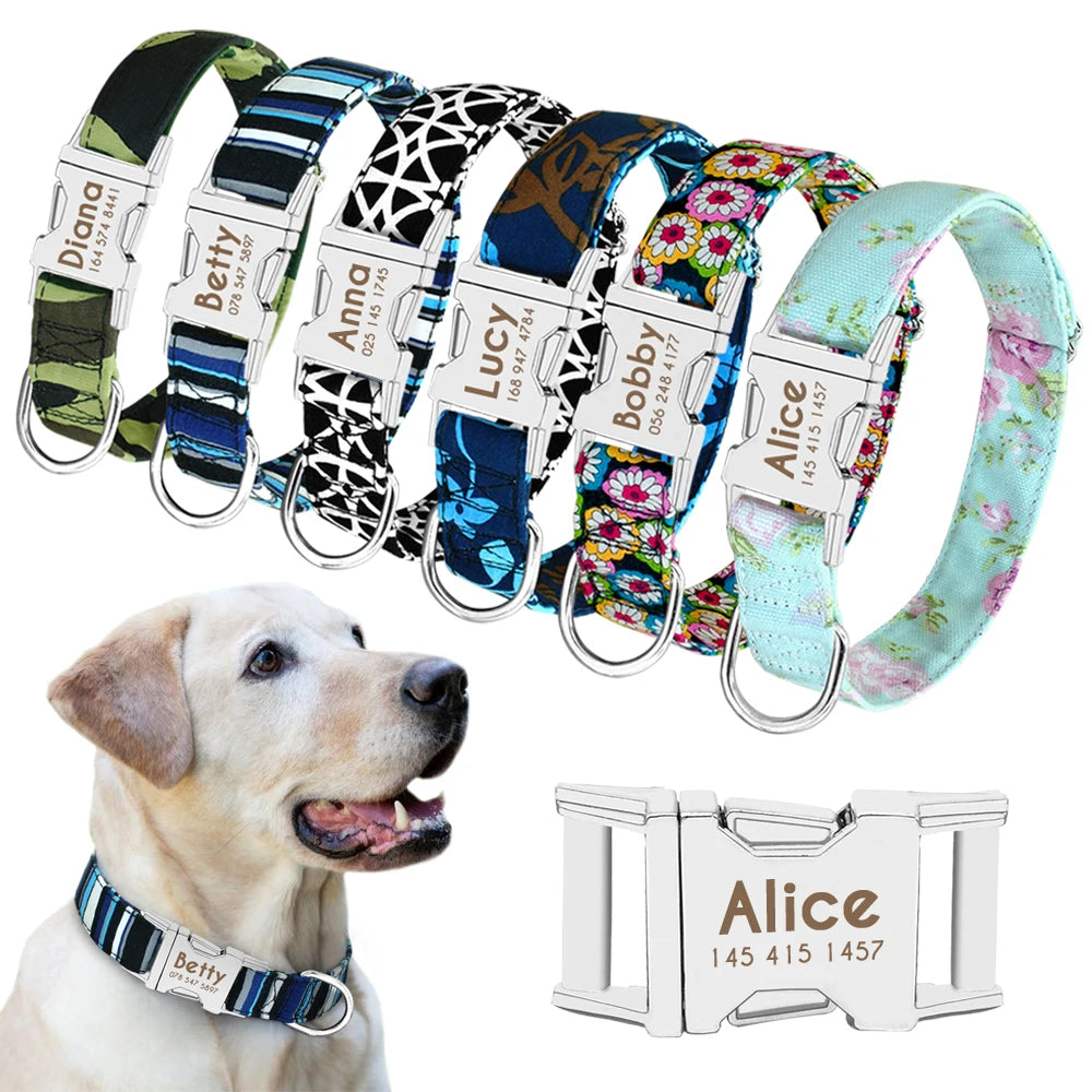 COLLARE CANI PERSONALIZZATO! 🐶 Nylon Resistente + ID GRATIS - Taglia S/M/L