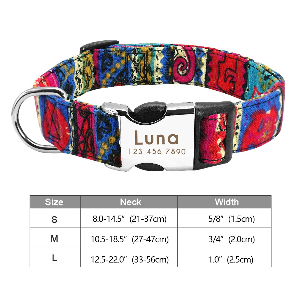 COLLARE CANI PERSONALIZZATO! 🐶 Nylon Resistente + ID GRATIS - Taglia S/M/L