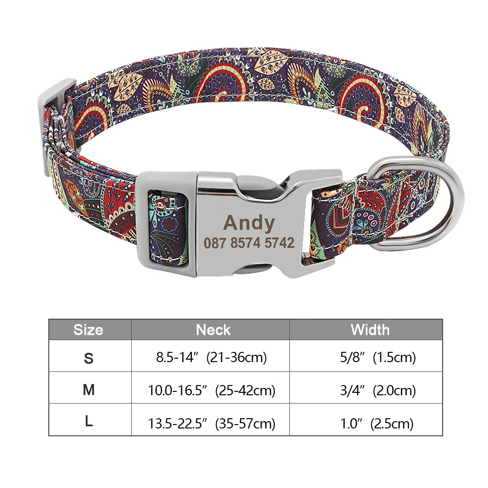 COLLARE CANI PERSONALIZZATO! 🐶 Nylon Resistente + ID GRATIS - Taglia S/M/L