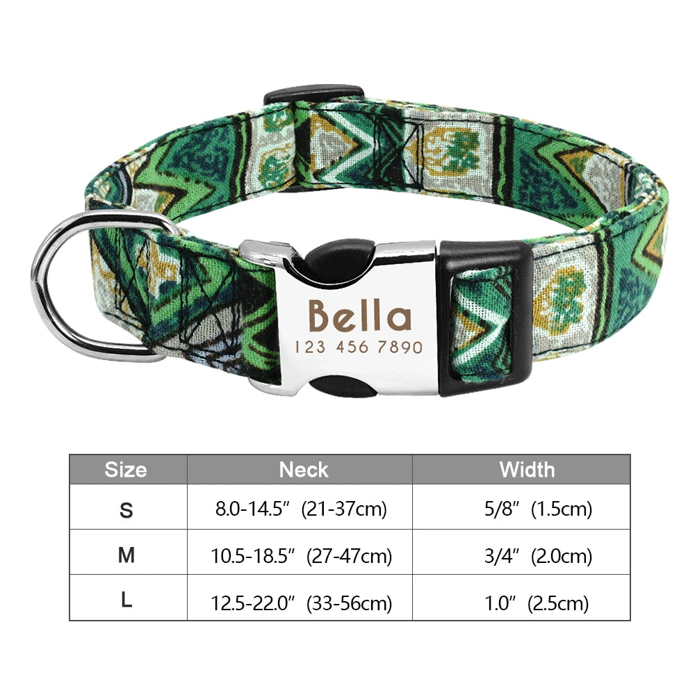 COLLARE CANI PERSONALIZZATO! 🐶 Nylon Resistente + ID GRATIS - Taglia S/M/L