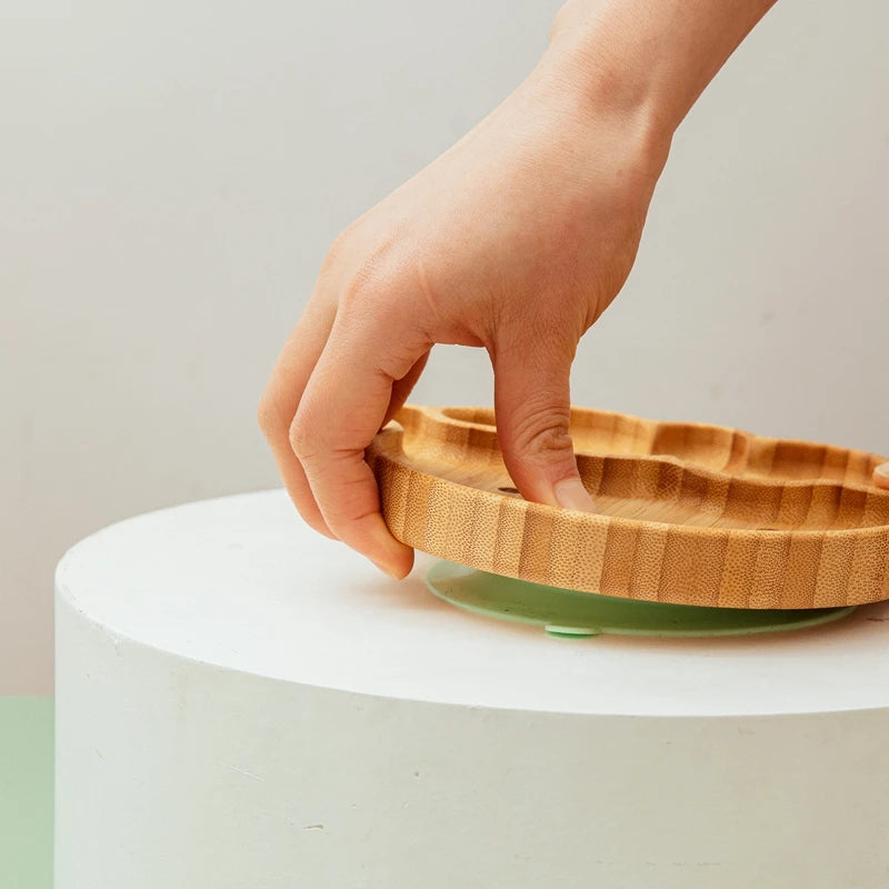 🍽️ Set 3 Piatti in Bambù per Bambini con Ventosa – Eco-Chic & Sicuro
