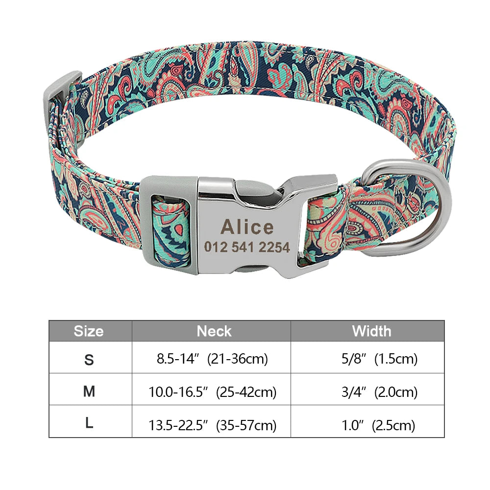 COLLARE CANI PERSONALIZZATO! 🐶 Nylon Resistente + ID GRATIS - Taglia S/M/L