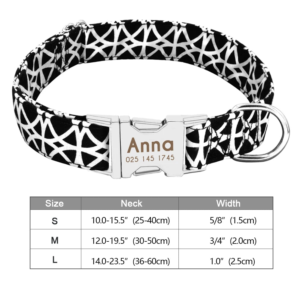 COLLARE CANI PERSONALIZZATO! 🐶 Nylon Resistente + ID GRATIS - Taglia S/M/L