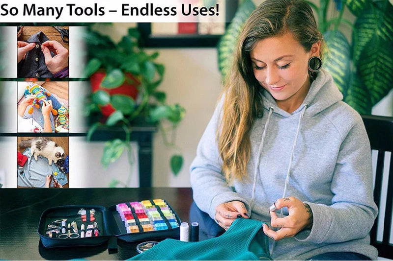 Kit Cucito Completo 150+ Pezzi - Per Maglia, Ricamo e Riparazioni