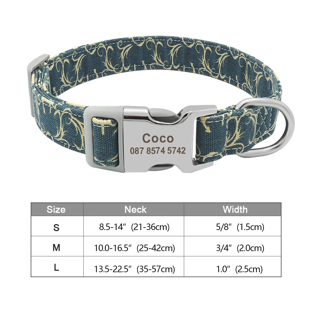 COLLARE CANI PERSONALIZZATO! 🐶 Nylon Resistente + ID GRATIS - Taglia S/M/L