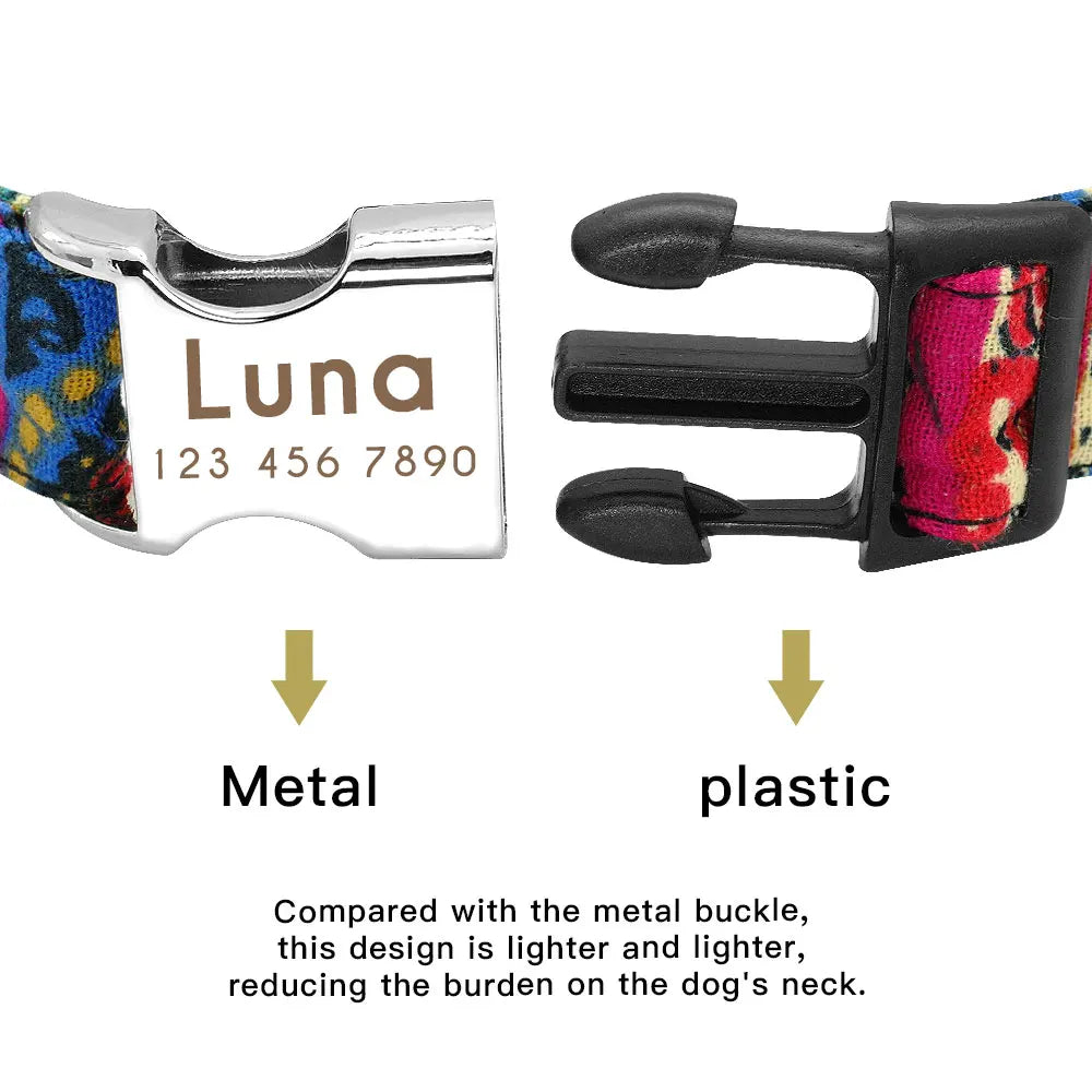 COLLARE CANI PERSONALIZZATO! 🐶 Nylon Resistente + ID GRATIS - Taglia S/M/L
