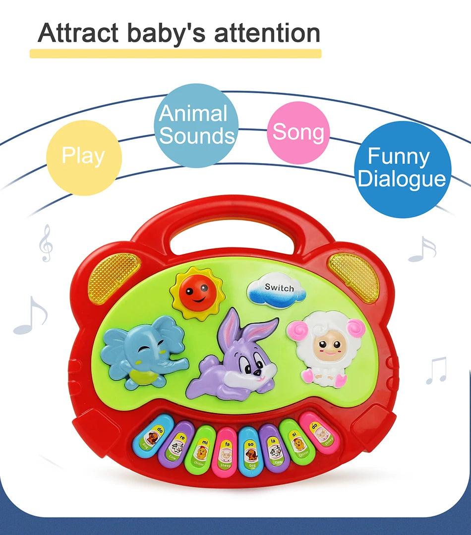 Pianoforte Bambini con Suoni Animali+ Luci - Giocattolo Musicale Educativo Regalo