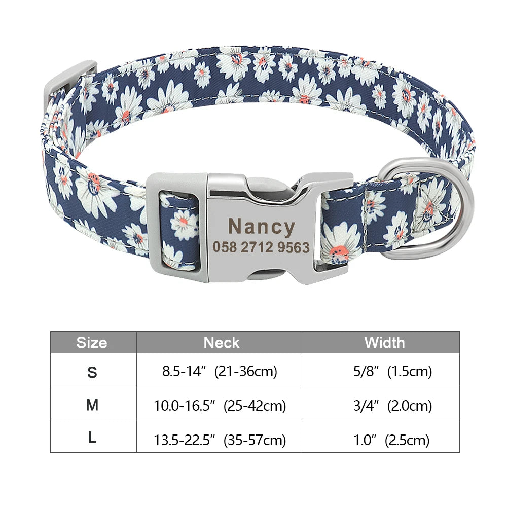 COLLARE CANI PERSONALIZZATO! 🐶 Nylon Resistente + ID GRATIS - Taglia S/M/L