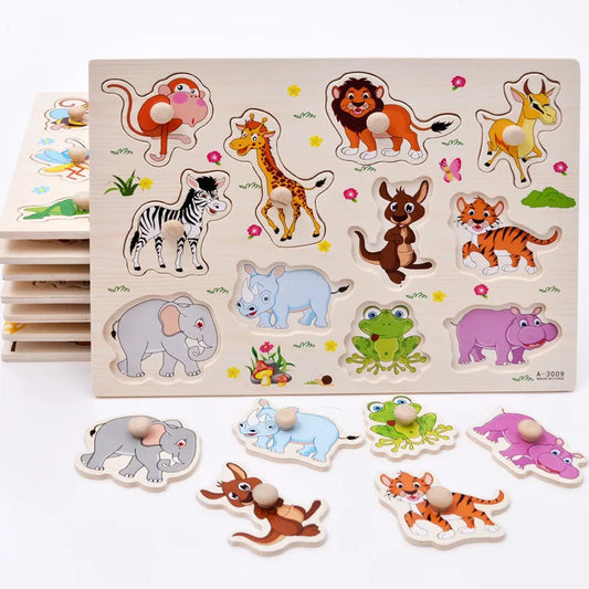 π§© Puzzle Montessori in Legno per Bambini 1-3 Anni β Gioco Educativo per Imparare Divertendosi