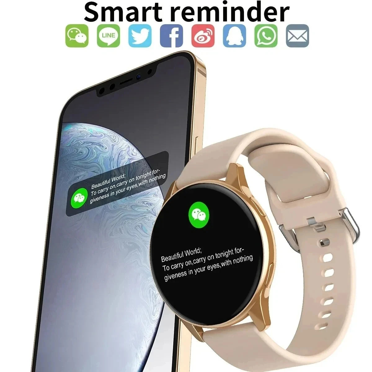 Smartwatch Donna Uomo Impermeabile – Chiamate Bluetooth, Monitoraggio Battito Cardiaco e Pressione, Compatibile con Samsung e iPhone – Orologio Intelligente Fitness