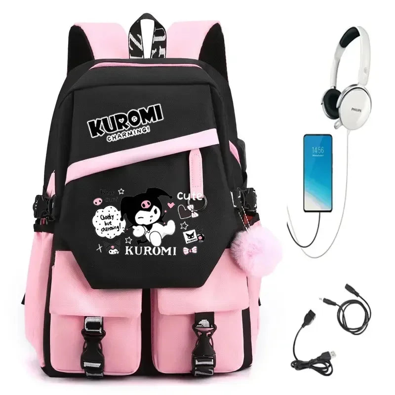 🎀 Zaino Kuromi & My Melody Scuola Portapranzo Astuccio