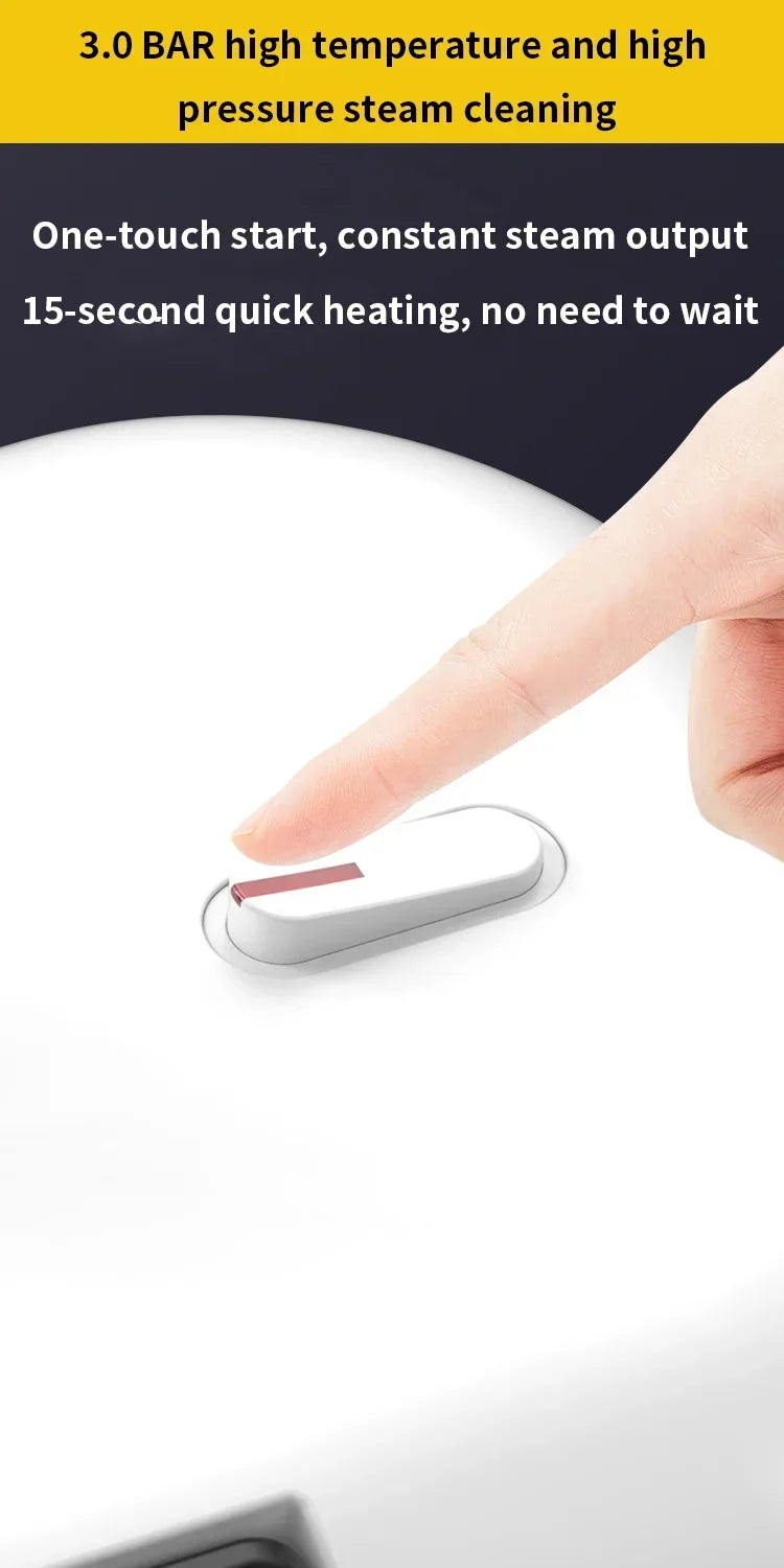 Pulitore a Vapore Portatile Sterilizza Auto, Divani Cucina Condizionamento 105°C