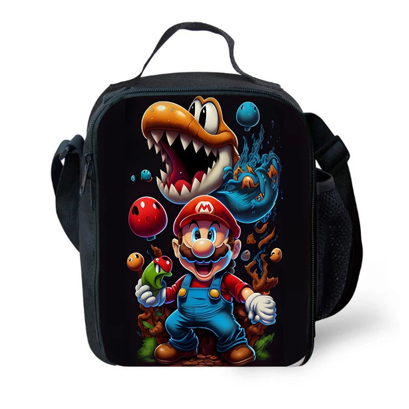 Set Scuola Super Mario - Zaino + Portapranzo + Astuccio - Regalo Bambini