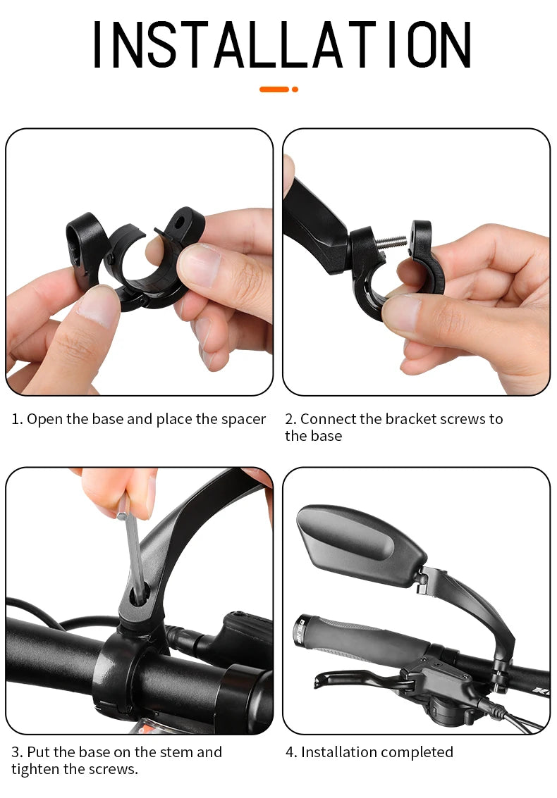 Specchietto Retrovisore Bici 360° HD – Acciaio Inossidabile, Montaggio Universale