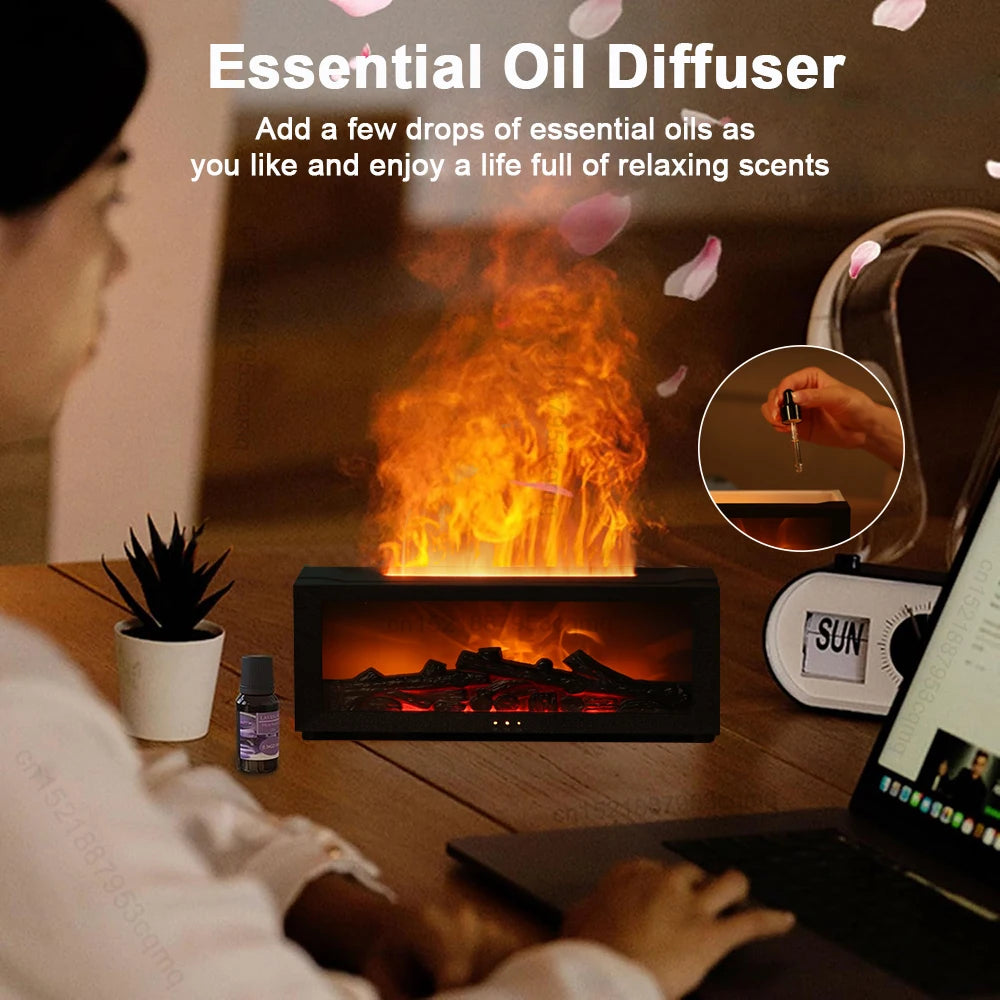 Diffusore Aroma con Fiamma Effetto Realistico! 🌟 Controllo Remoto, Luci LED e Umidificatore - Crea la Tua Atmosfera Magica! 💫