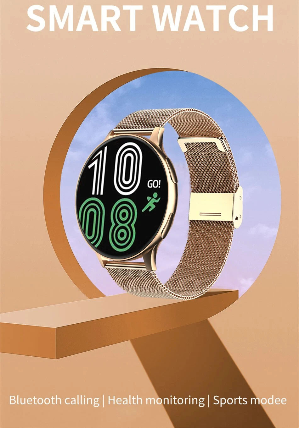 Smartwatch Donna Uomo Impermeabile – Chiamate Bluetooth, Monitoraggio Battito Cardiaco e Pressione, Compatibile con Samsung e iPhone – Orologio Intelligente Fitness