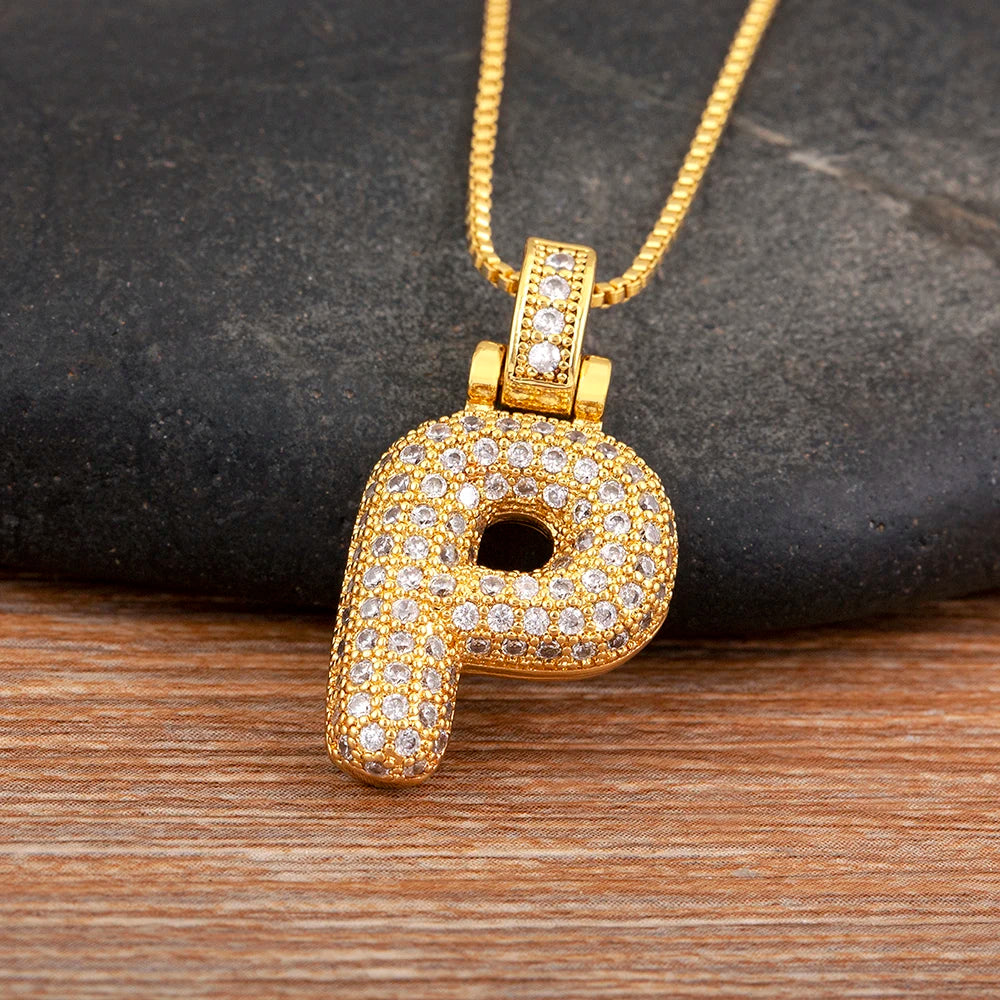 Collana regolabile con lettera scintillante A-Z Design unisex