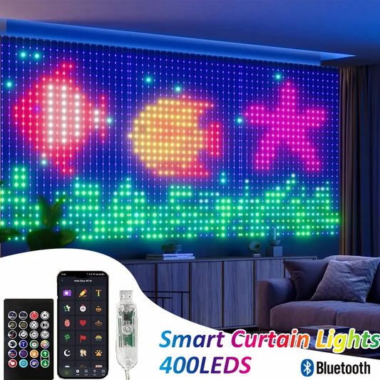 ✨ Luci USB a Tendina Smart - Controllo APP/Bluetooth, Multicolore, con Musica!
Perfette per camera, feste e Natale. Creai testi e disegni con un tap! 🎄📱