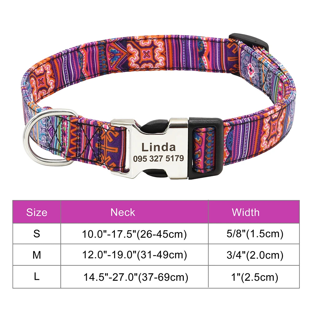 COLLARE CANI PERSONALIZZATO! 🐶 Nylon Resistente + ID GRATIS - Taglia S/M/L