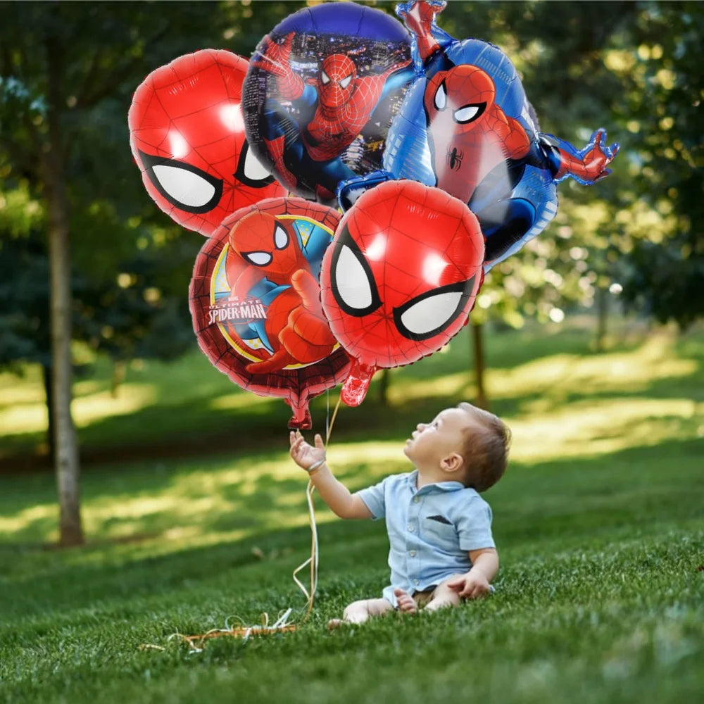 5 Palloncini SPIDERMAN– Per Feste da Supereroe!